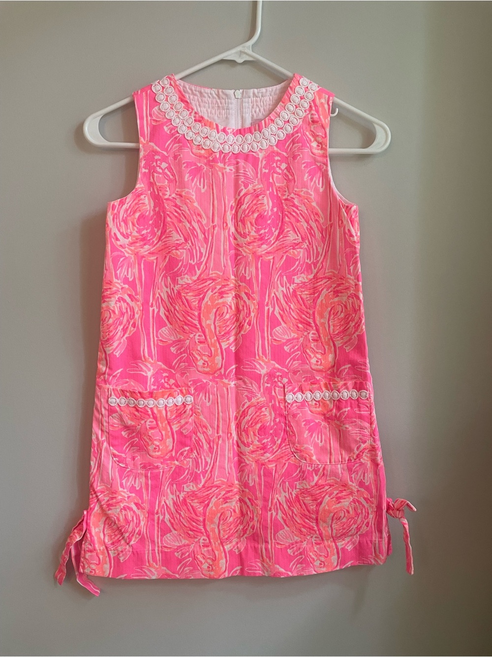 Lilly Pulitzer Girls Size 10 Pink Floral Shift Dress Sleeveless Excellent